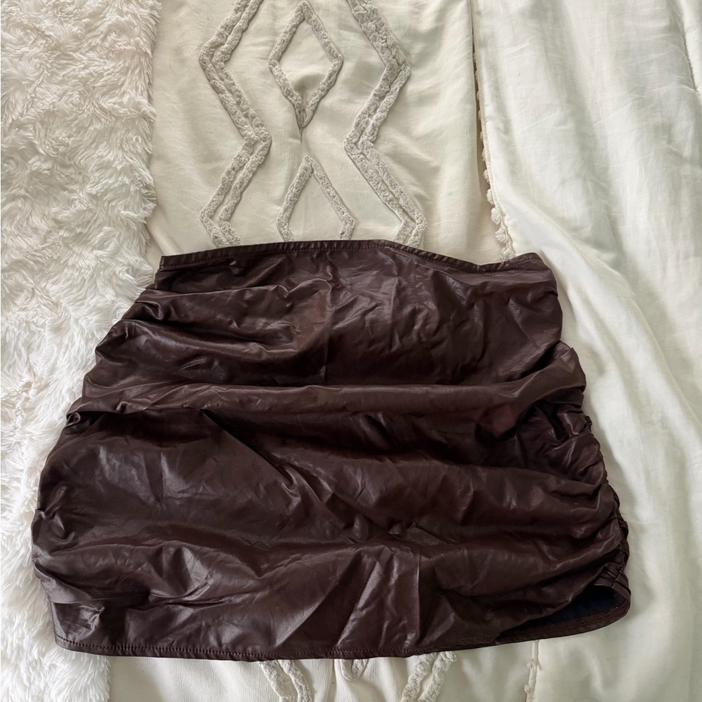 PrettyLittleThing Chocolate Mini Skirt